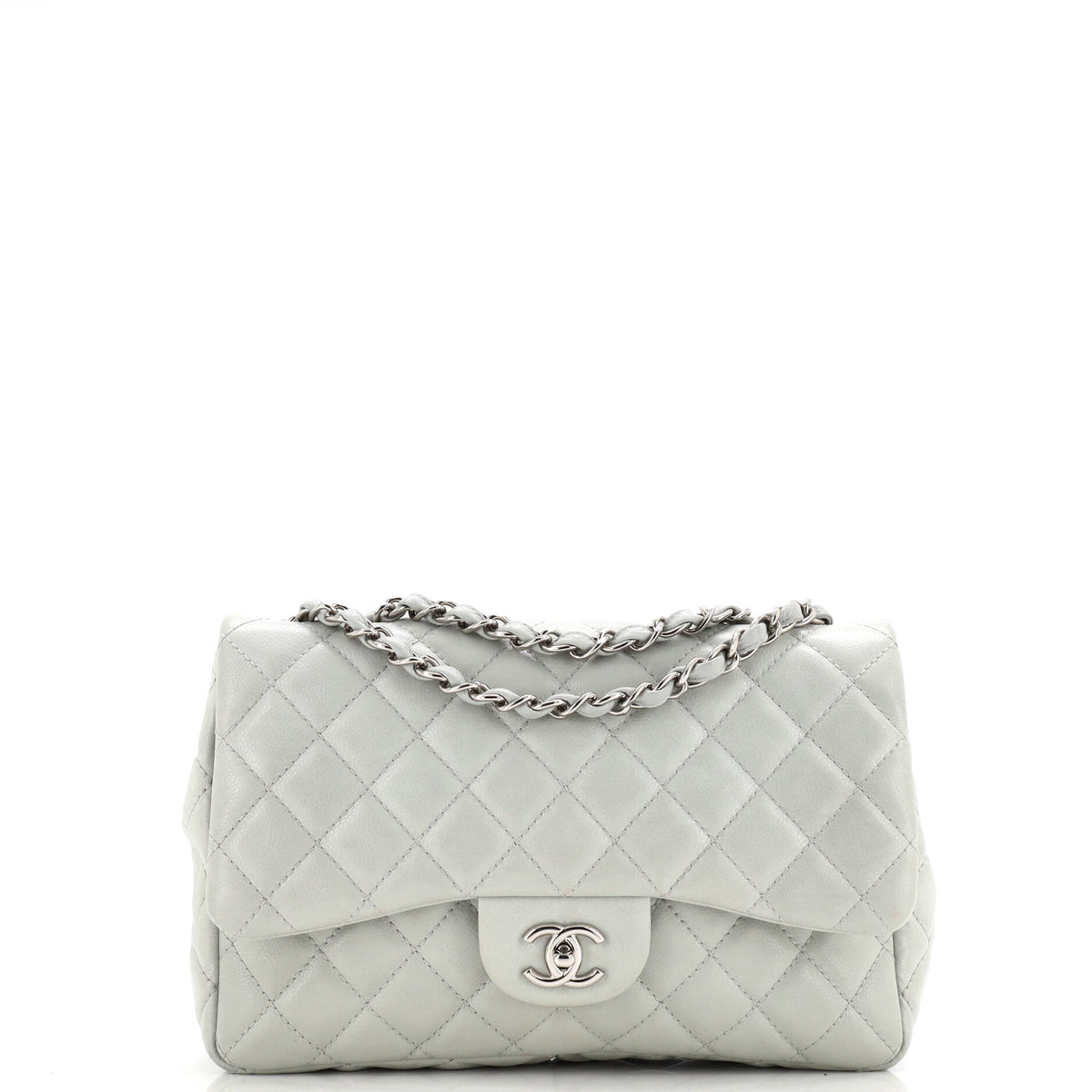 Chanel CHANEL Vintage Classic Single Flap Bag Quilted Caviar Jumbo