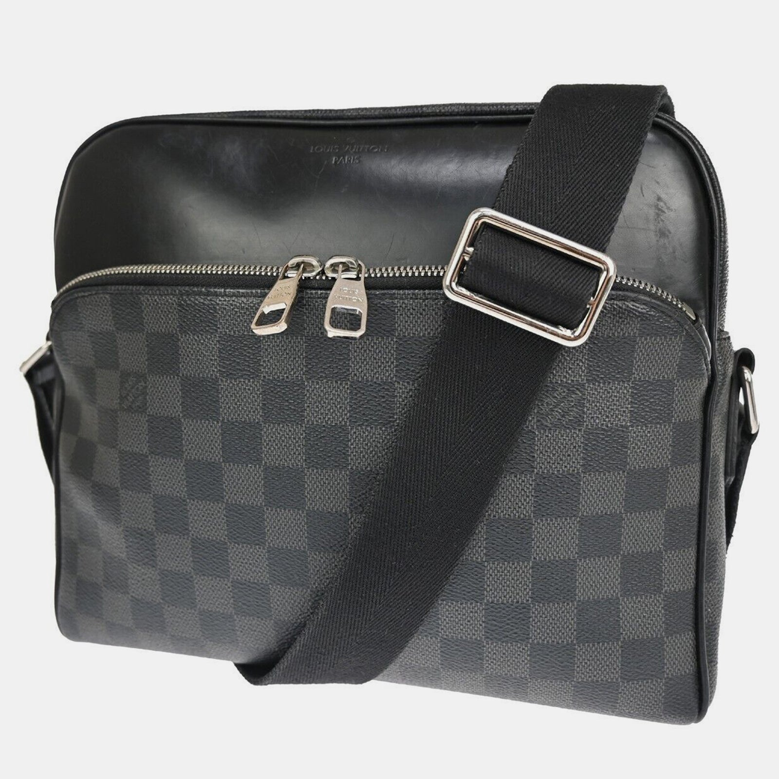 Louis Vuitton Schwarze Reporter Dayton-Umhängetasche aus Canvas