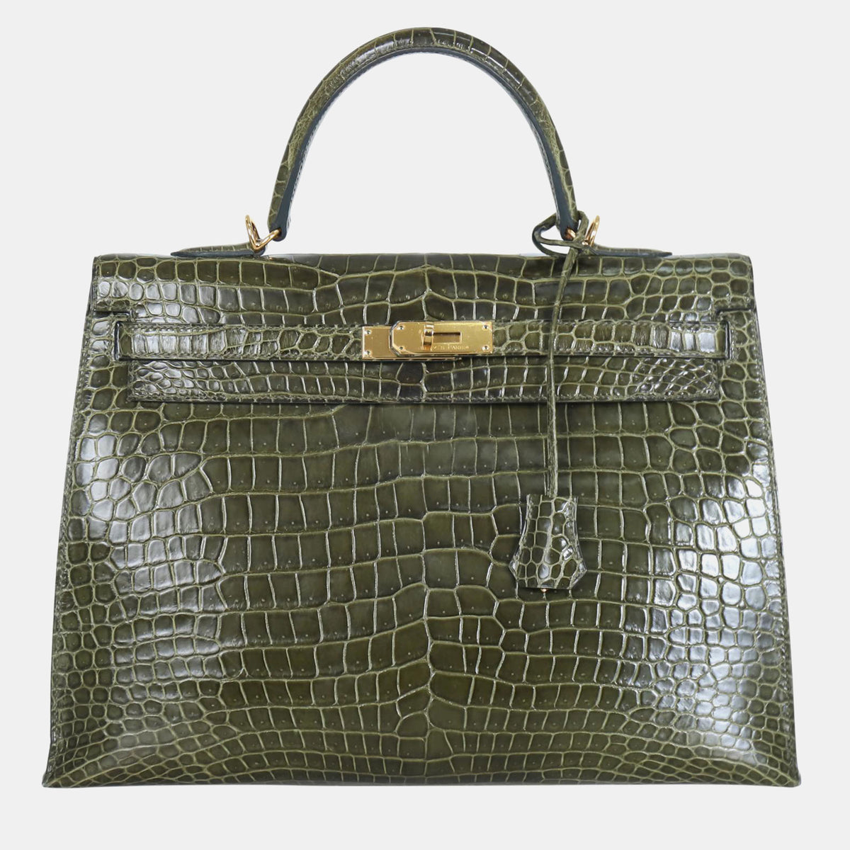 Hermès Vert V&eacute;ron&egrave;se Shiny Alligator Kelly 35 Bag