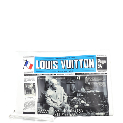 Newspaper Pouch Printed Leather