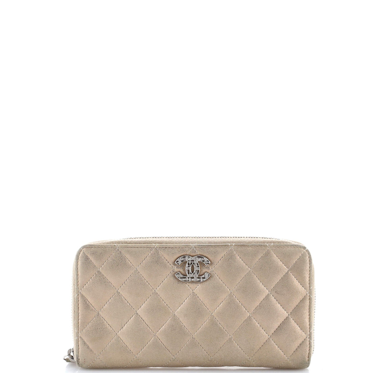 Chanel CHANEL Paris-Salzburg Zip Around Wallet Quilted Iridescent Calfskin Long