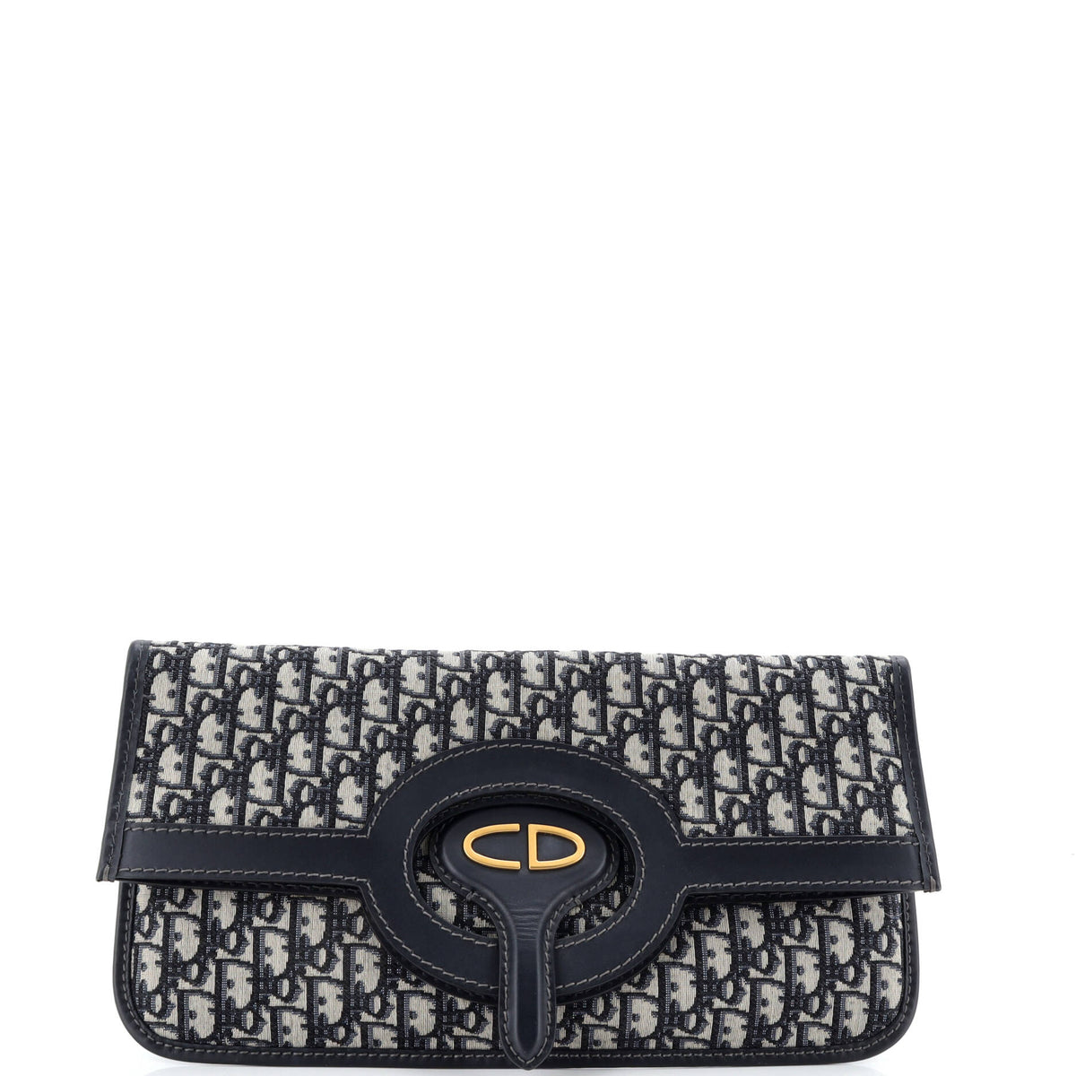 Christian Dior Fold Over Clutch Oblique Canvas