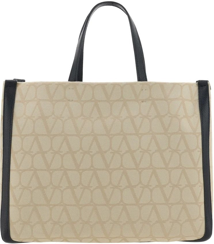 Valentino Garavani Men's Toile Iconographe Medium Tote in Chinosnero | 4Y2B0A35HND