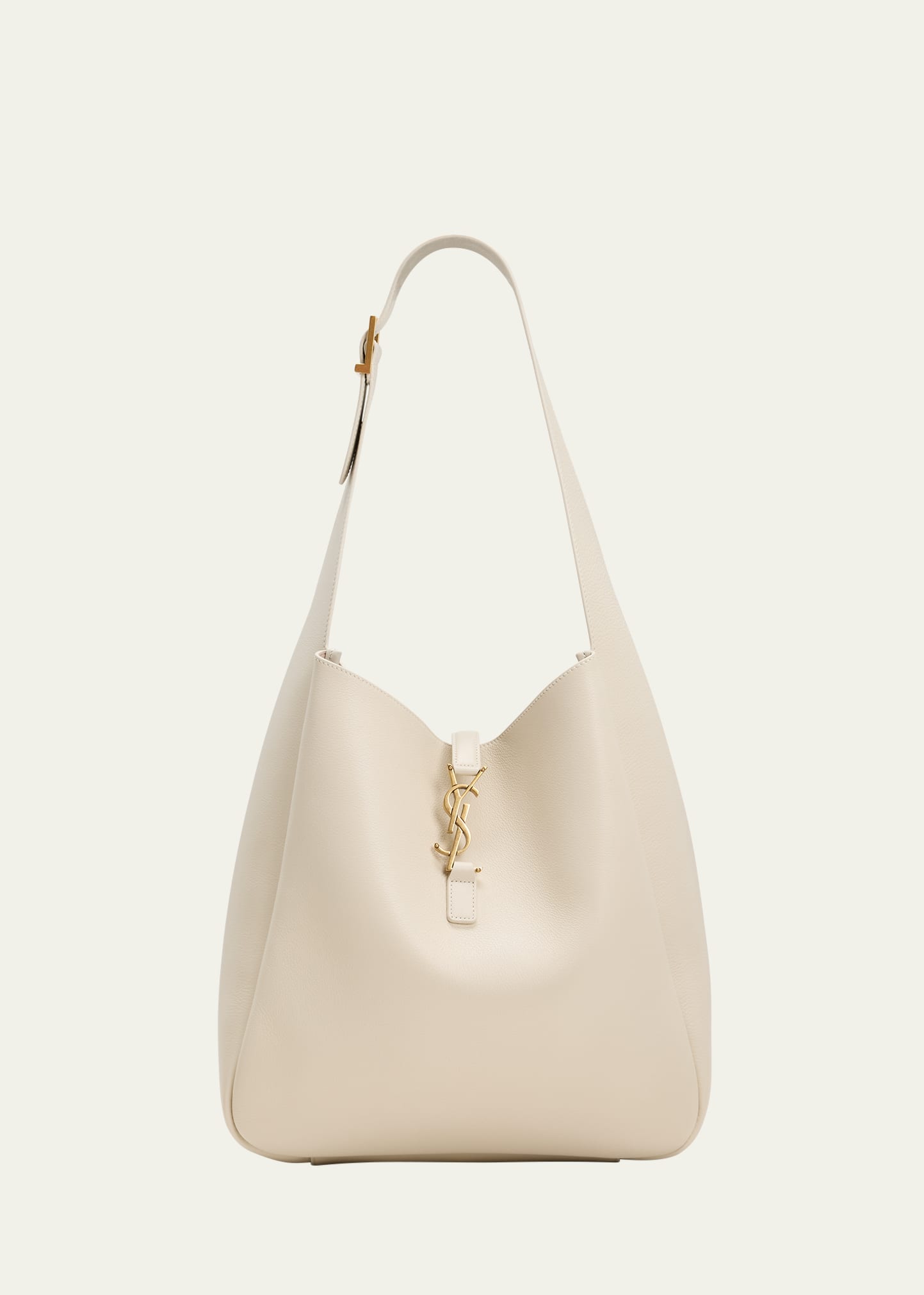 Saint Laurent Le 5A7 Large YSL Shoulder Hobo Bag in Smooth Leather