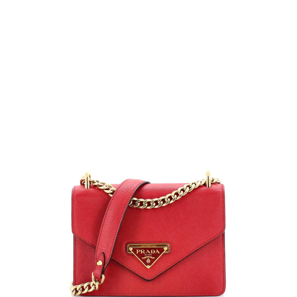 Prada PRADA Envelope Flap Chain Shoulder bag Saffiano Leather Small