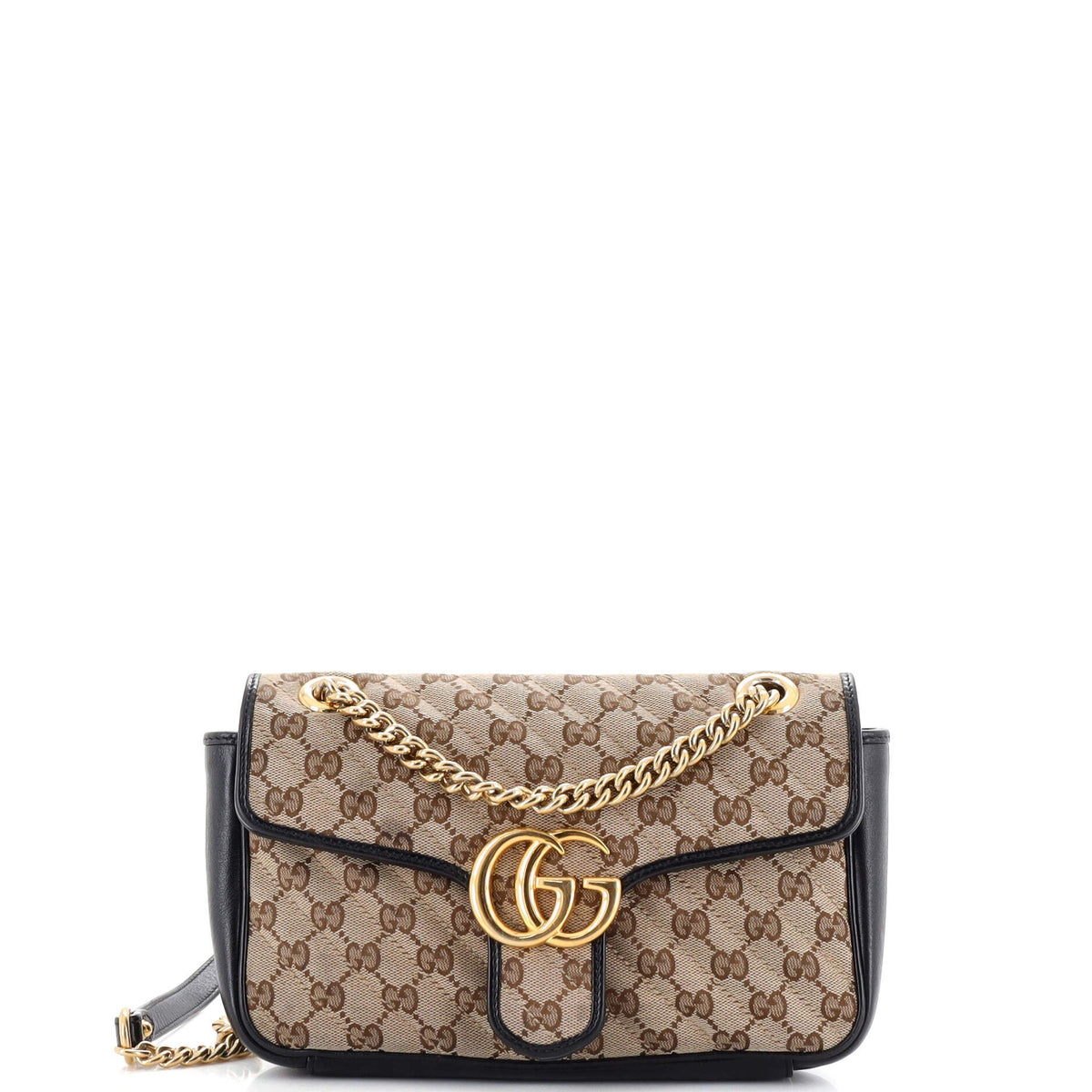 Gucci GUCCI GG Marmont Flap Bag Diagonal Quilted GG Canvas Small