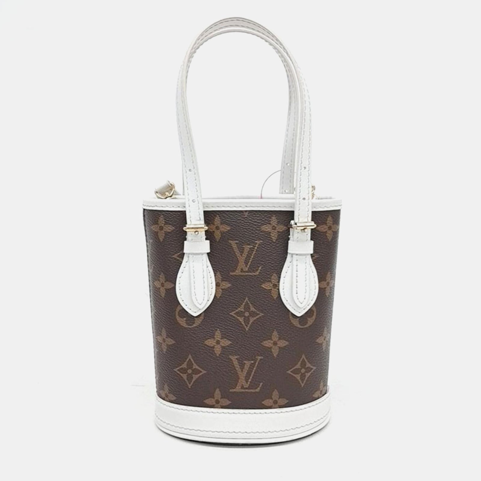 Louis Vuitton Sac seau nano en toile monogrammée blanche