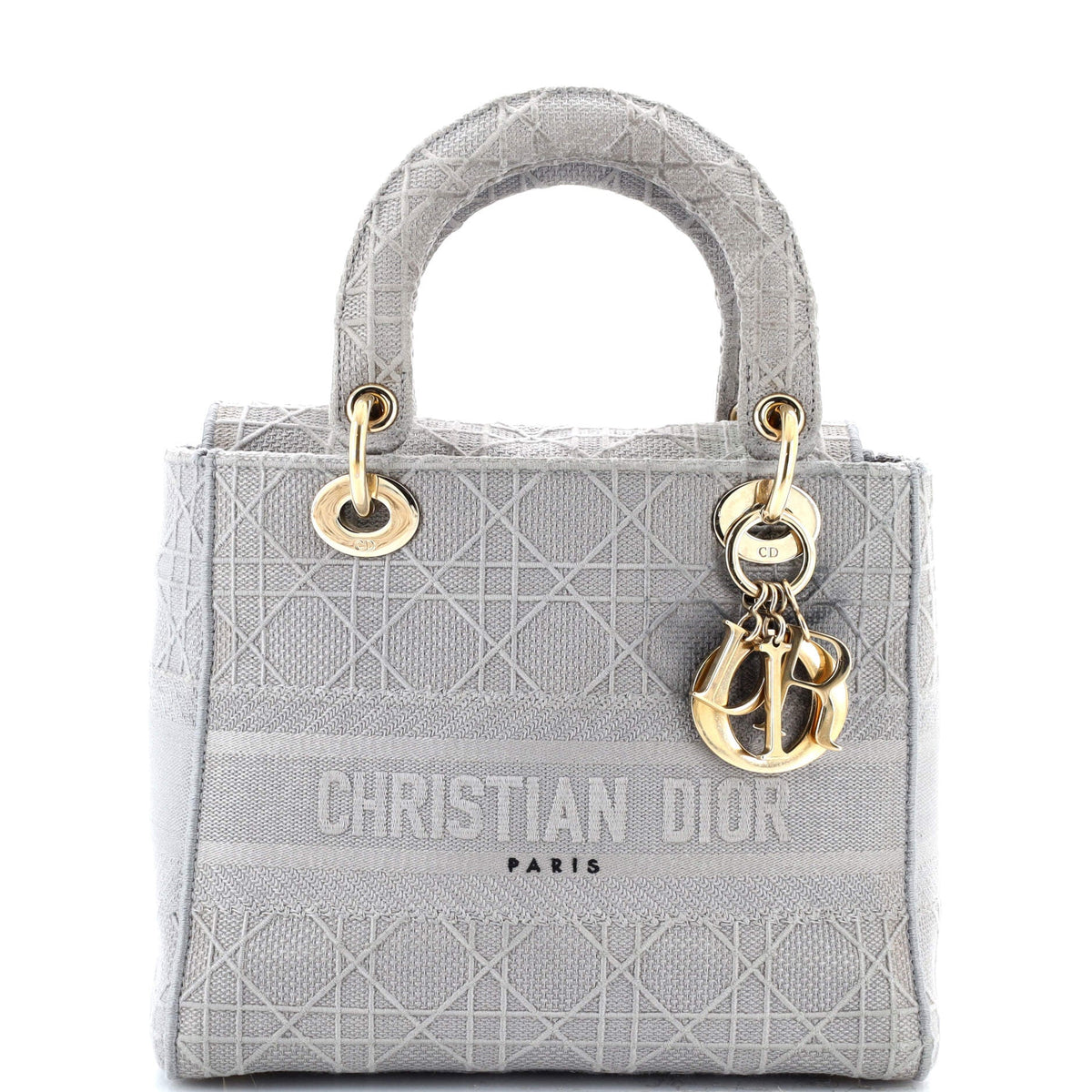 Christian Dior Lady D-Lite Bag Cannage Embroidered Canvas Medium