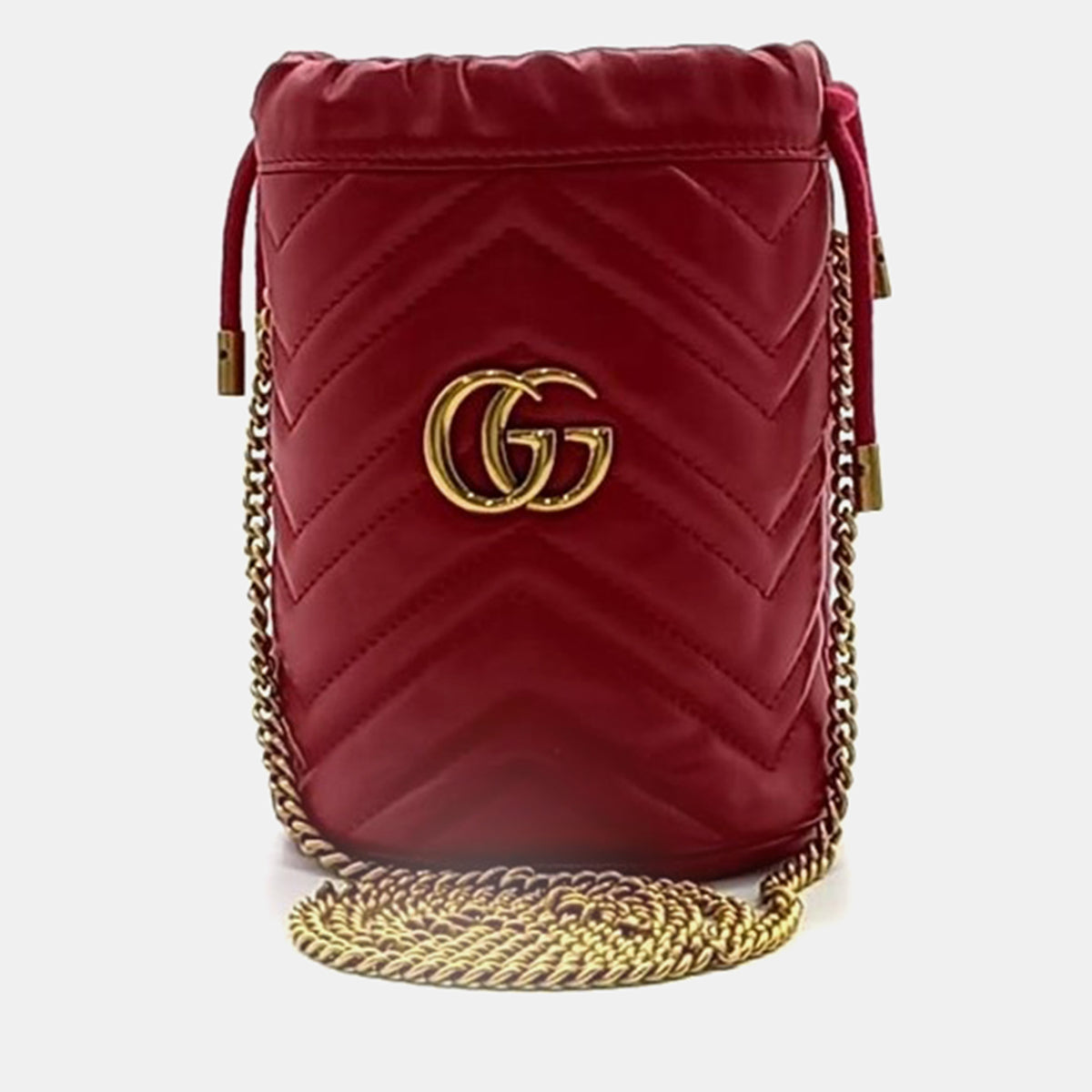 Gucci Calfskin Matelasse Mini GG Marmont Bucket Bag