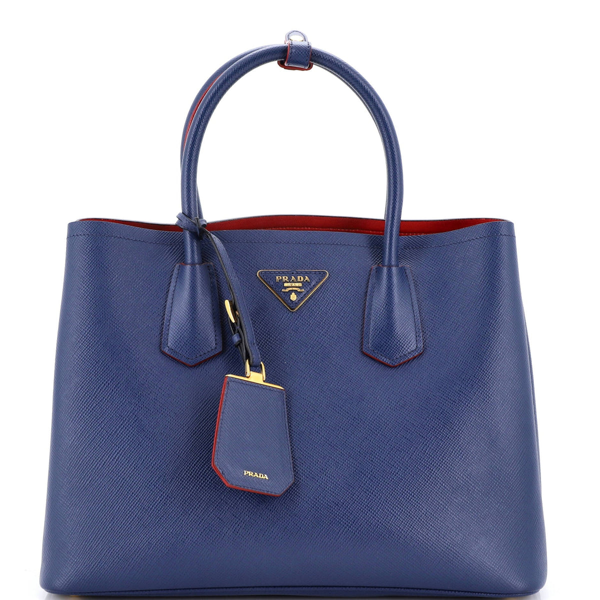 Prada PRADA Cuir Double Tote Saffiano Leather Medium