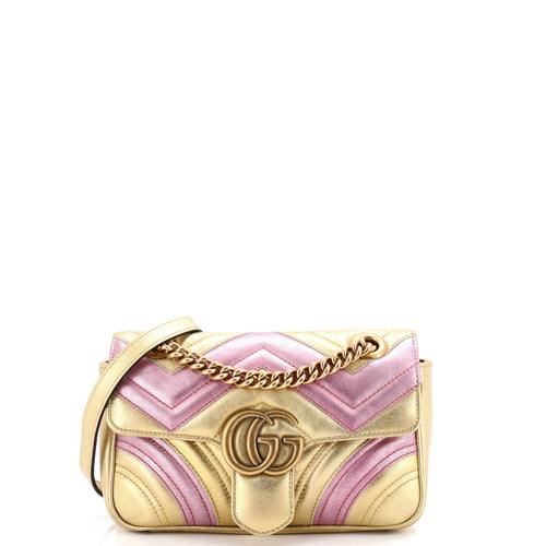 GUCCI GG Marmont Flap Bag Matelasse Leather Small