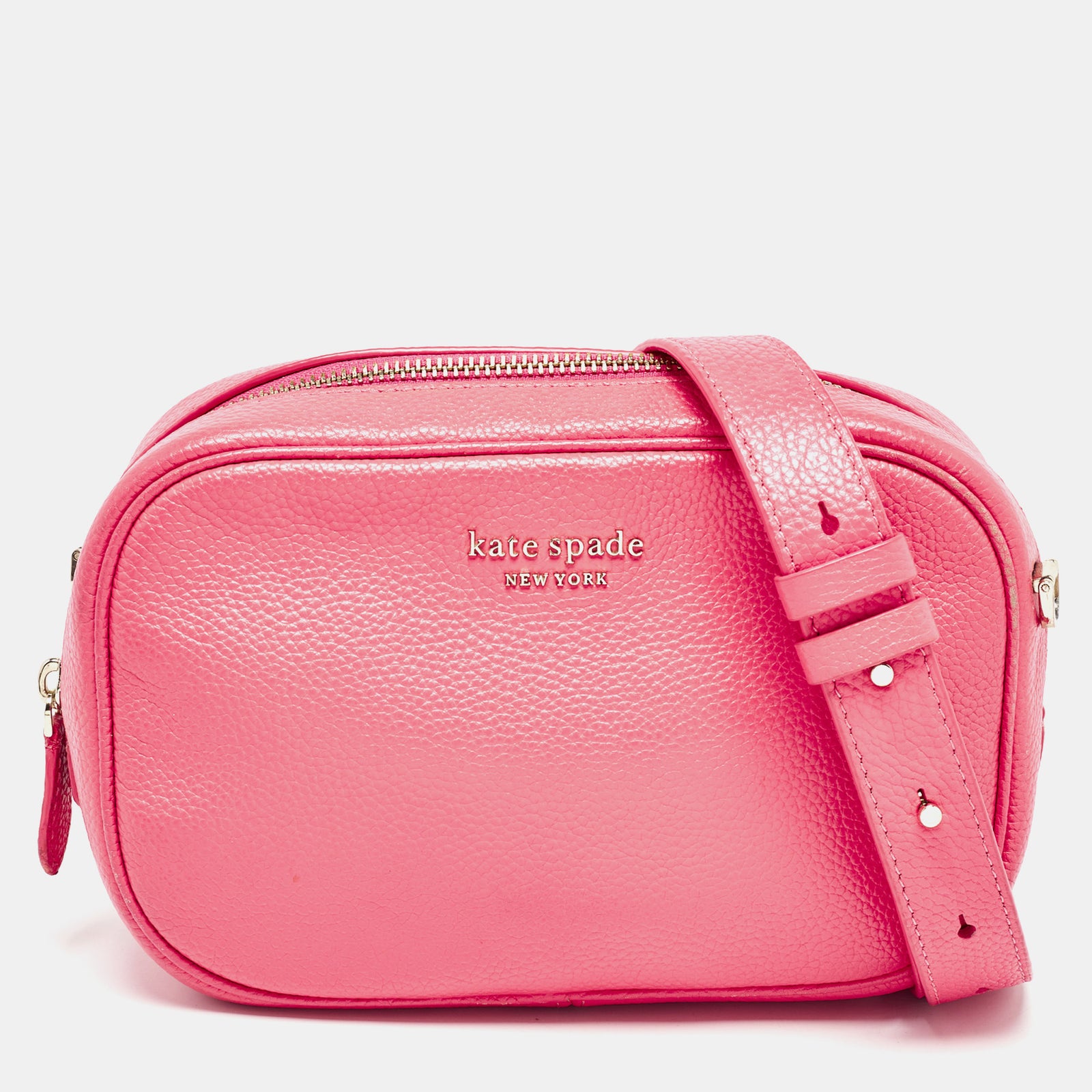 Kate Spade Hot Pink Leather Camera Crossbody Bag