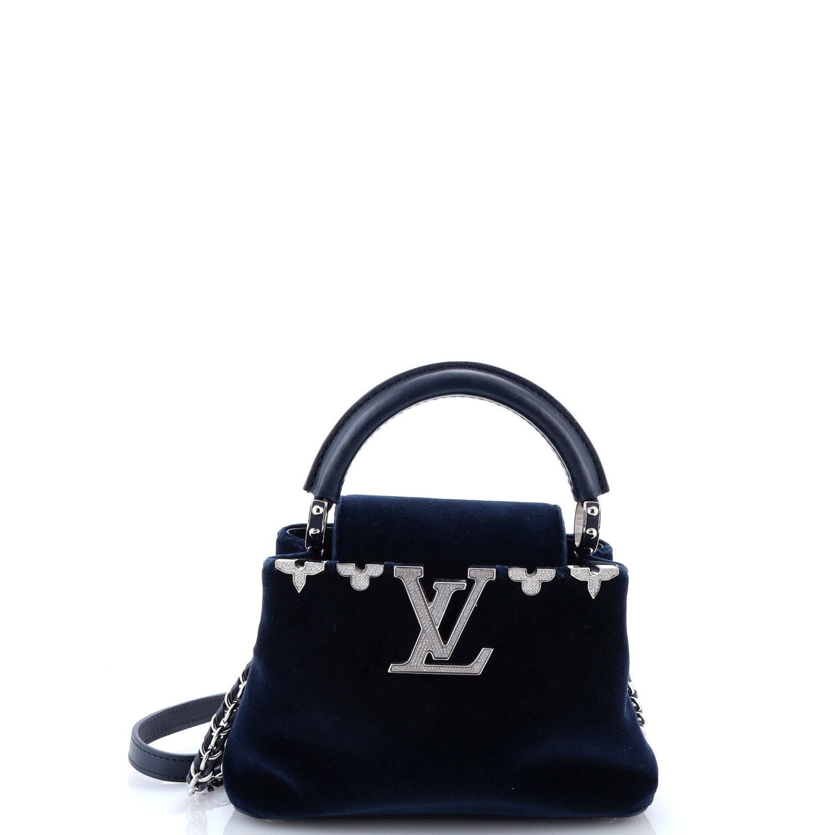 Louis Vuitton Capucines Bag Velvet with Crystals Mini