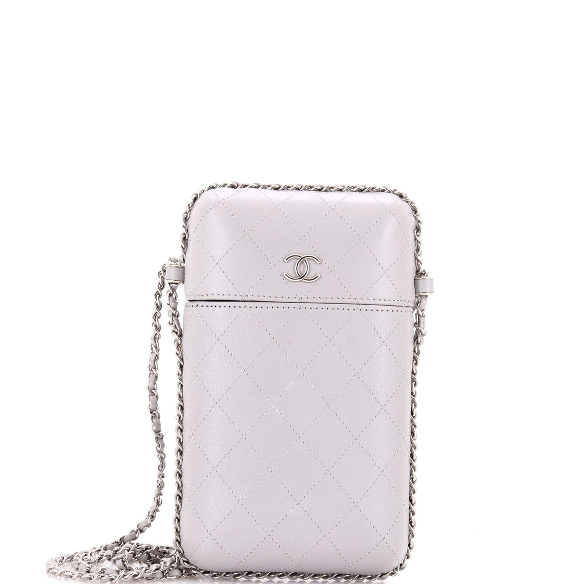 Chanel CHANEL Chain Around Phone Holder Box Crossbody Quilted Lambskin