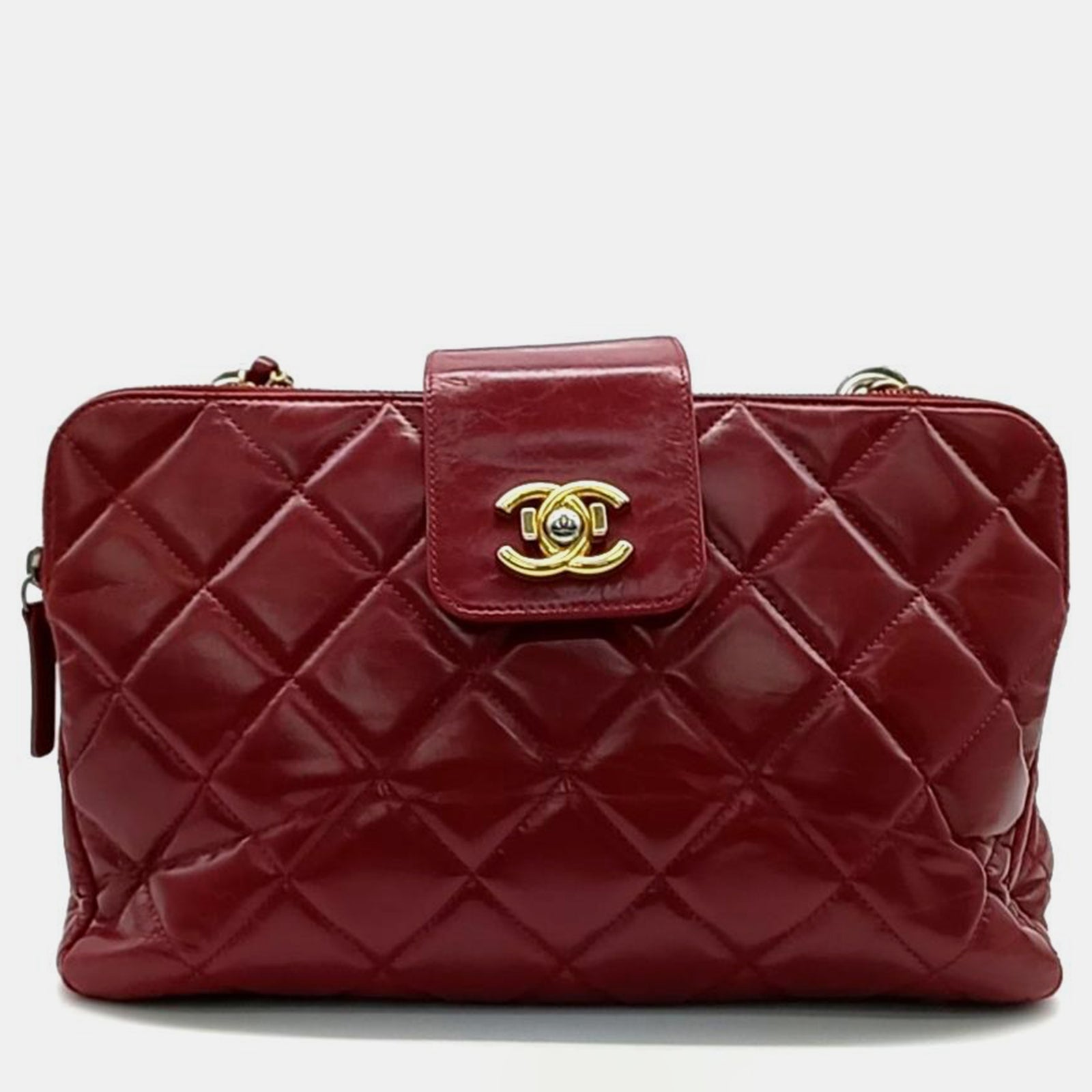 Chanel Red Tone Chain Shoulder Bag