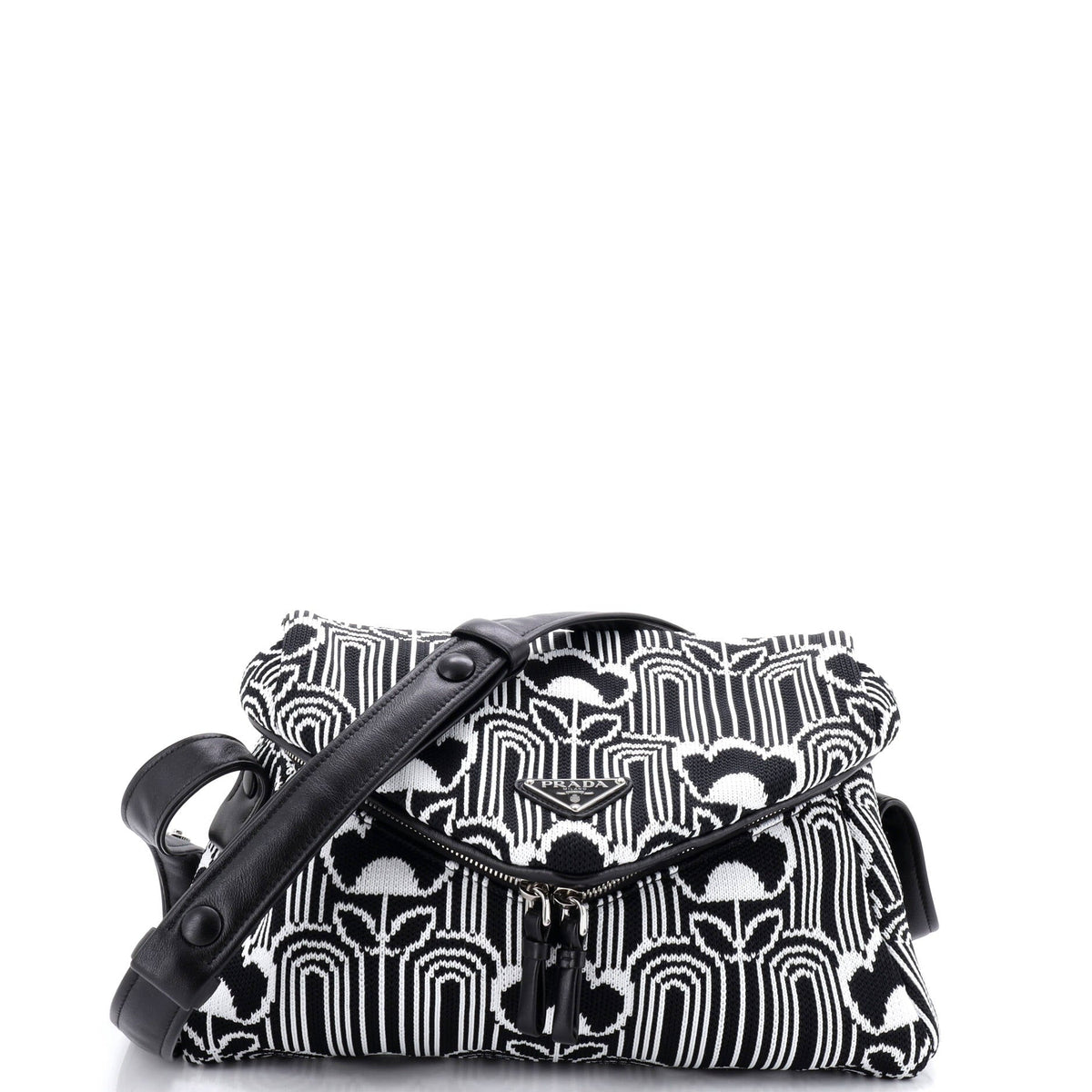 Prada PRADA Signaux Shoulder Bag Jacquard Knit Medium