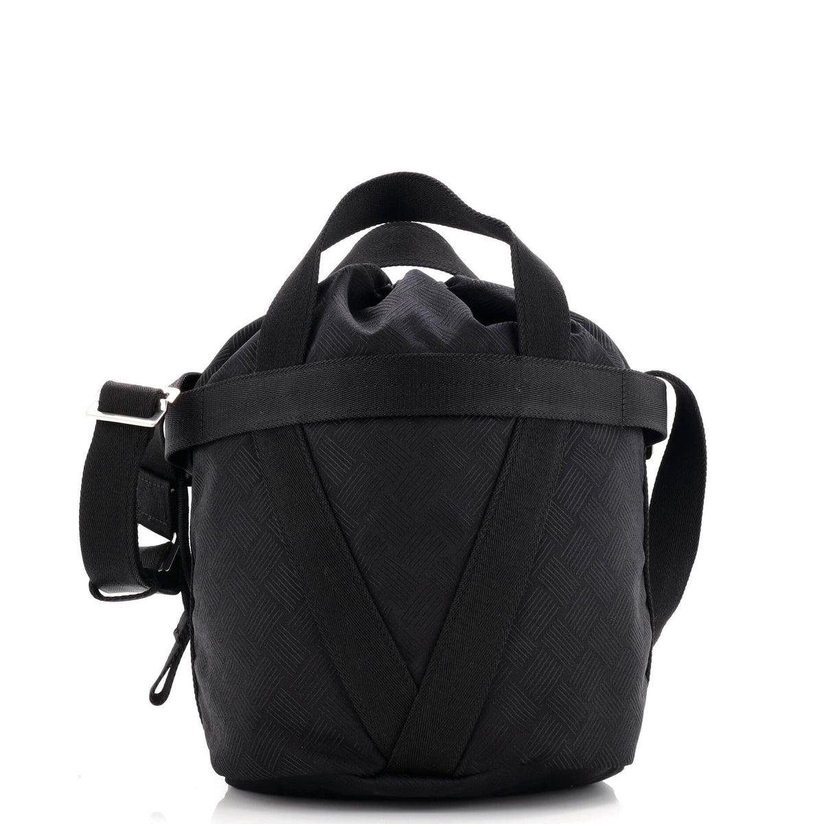 Bottega Veneta Convertible Drawstring Bucket Bag Intrecciato Effect Jacquard Small