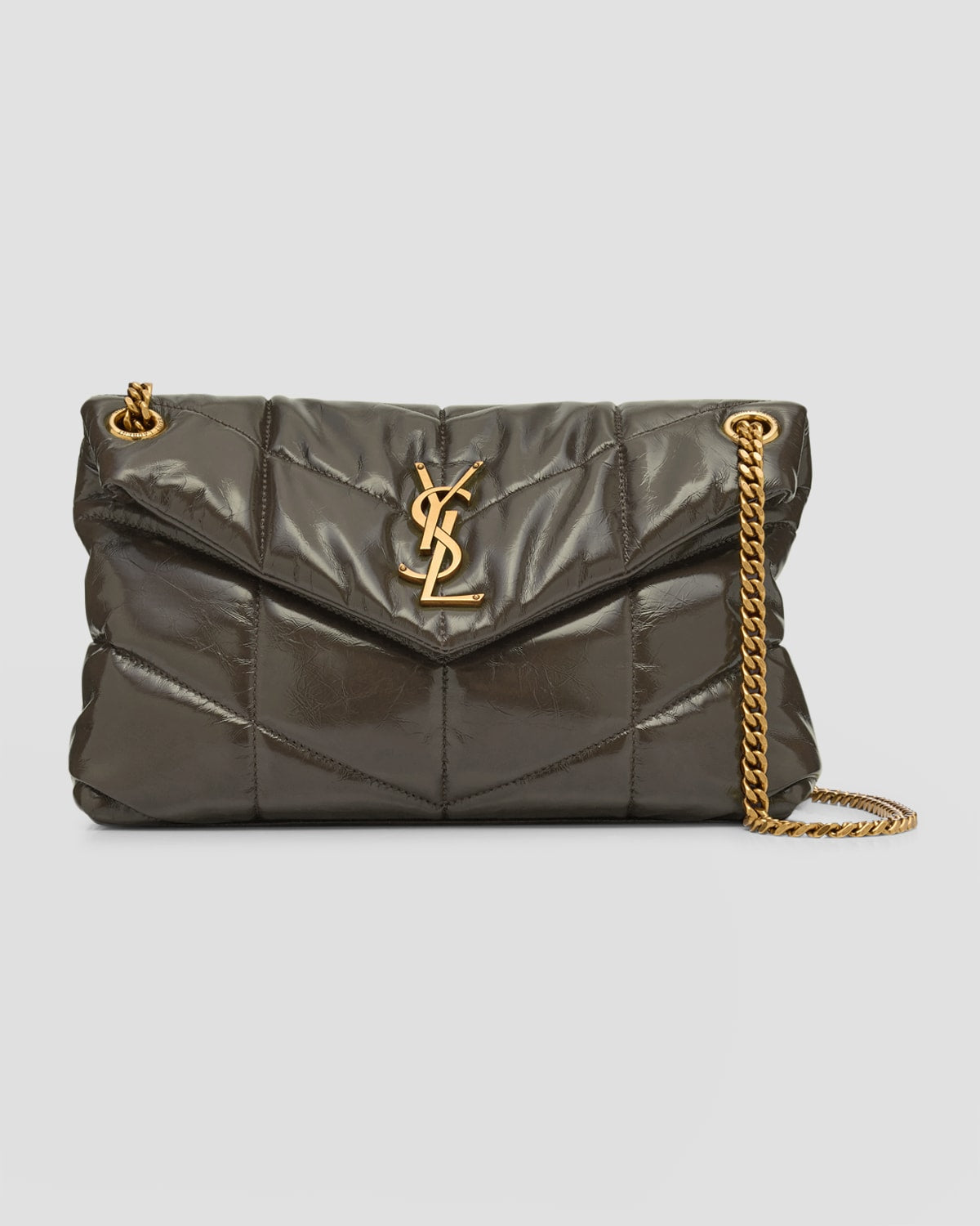 Saint Laurent Lou Puffer Small YSL Shoulder Bag in Quilted Smooth Leather