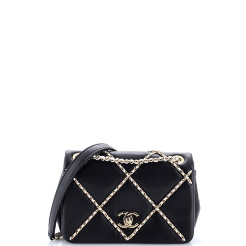 CHANEL Entwined Chain Flap Bag Quilted Lambskin Mini