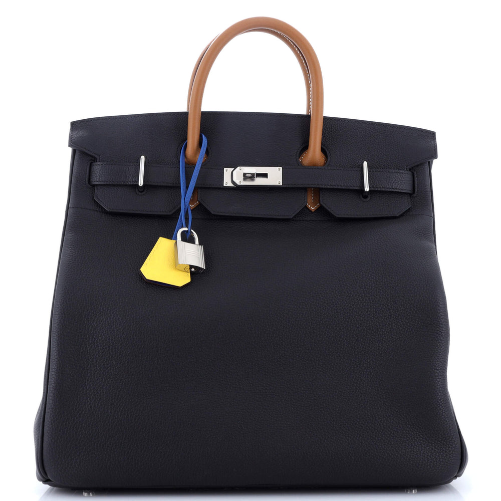 HAC Birkin Bag Noir Togo and Evercolor with Palladium Hardware 40