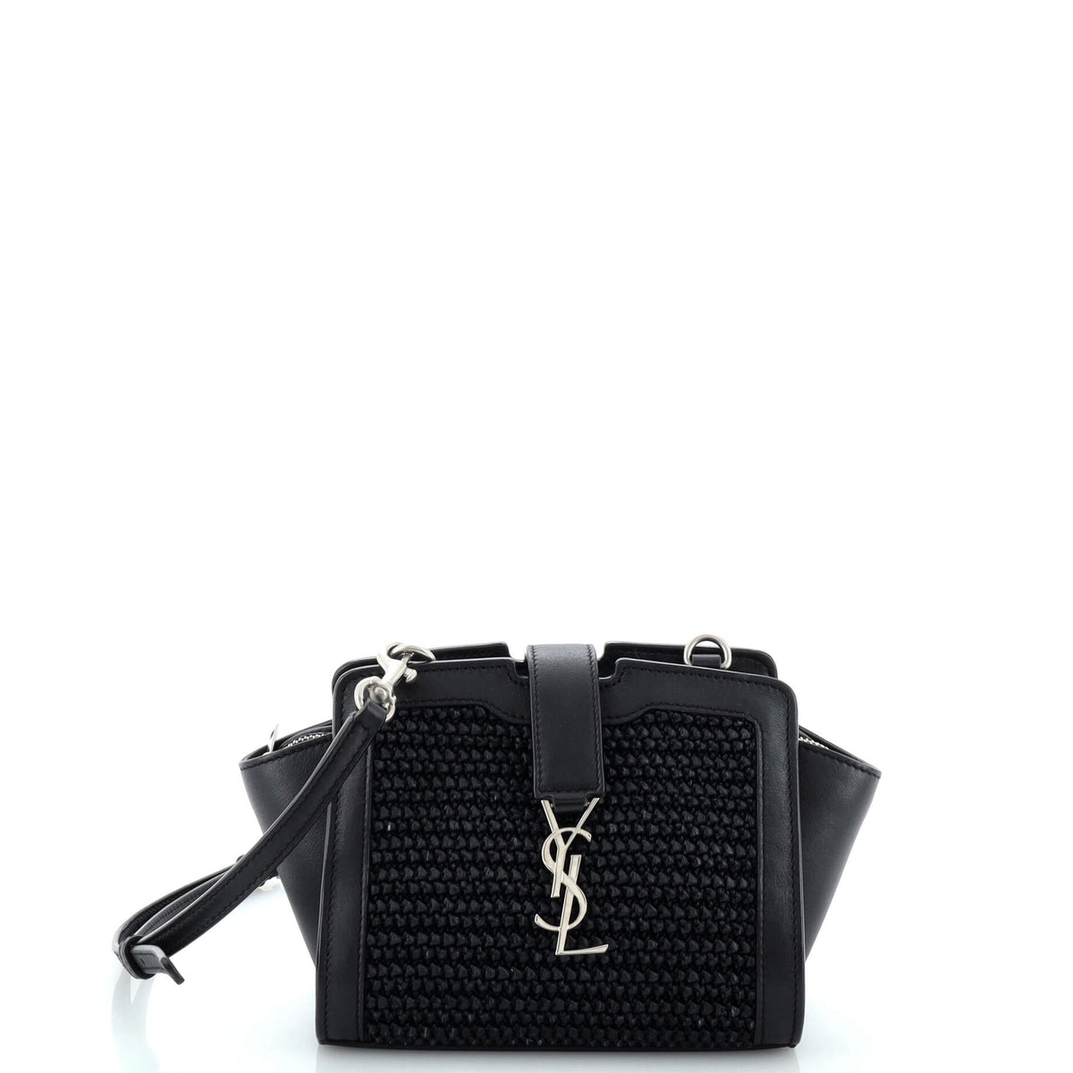 Saint Laurent Monogram Cabas Downtown Raffia and Leather Toy