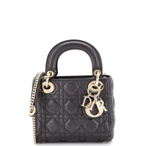 Lady Dior Chain Bag Cannage Quilt Lambskin Mini