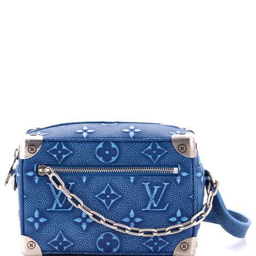 Soft Trunk Bag Faded Monogram Debossed Leather Mini