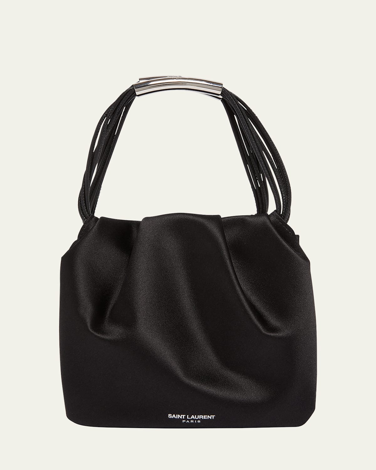 Saint Laurent Pochon Mini Top-Handle Bag in Satin Silk