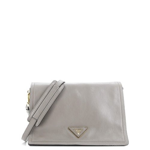 PRADA Flap Messenger Glace Calf Small