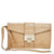 Beige Croc Embossed Leather Clutch