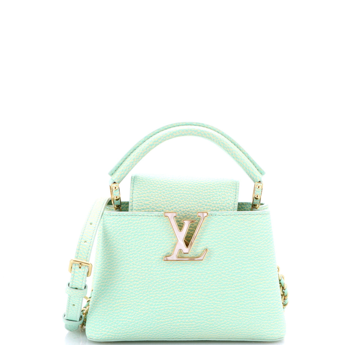 Louis Vuitton Capucines Bag Leather with Mother of Pearl Mini