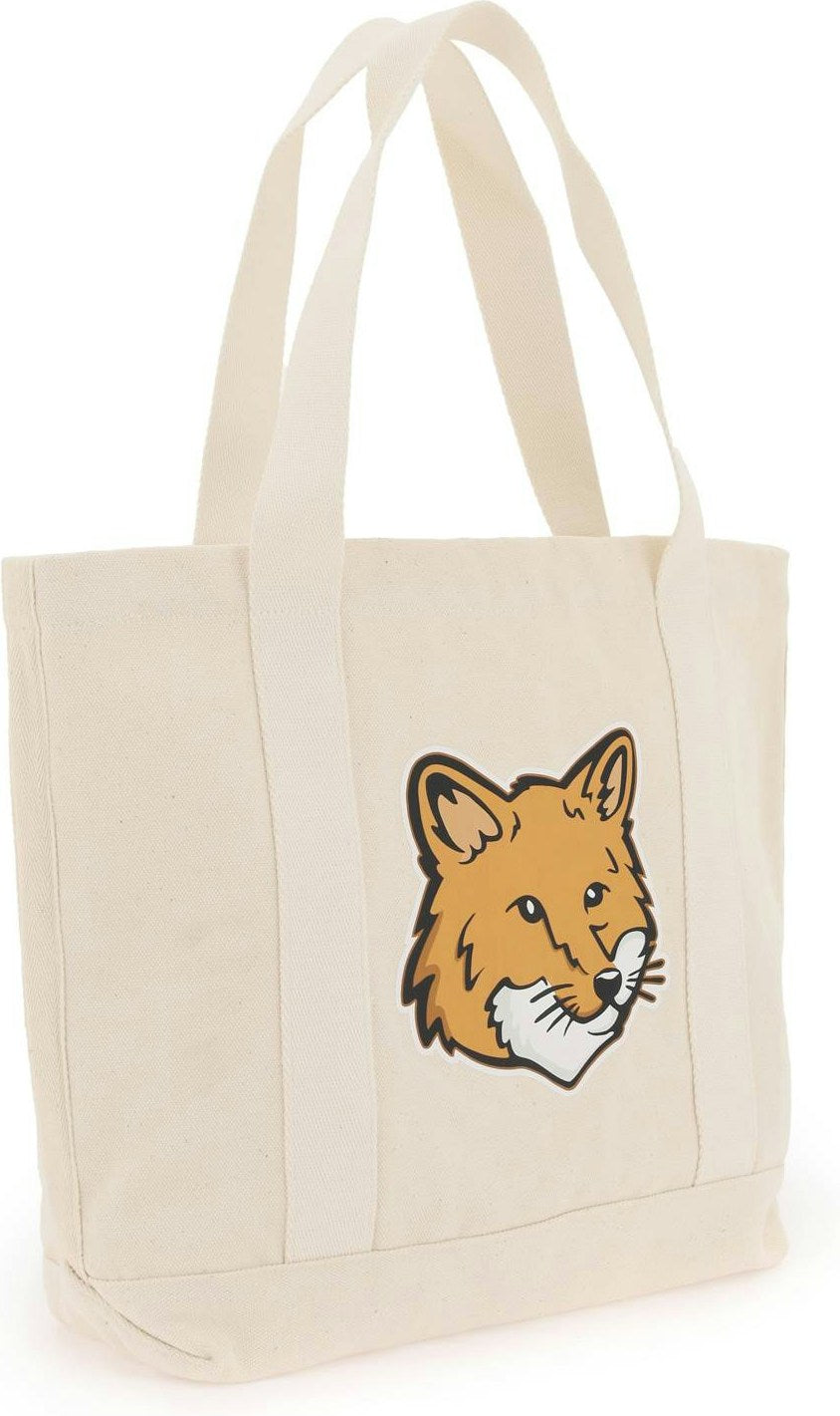 Maison KitsunÃ© Women's Fox Head Tote Bag in Brown | Size UNICA | LW05101WW0050