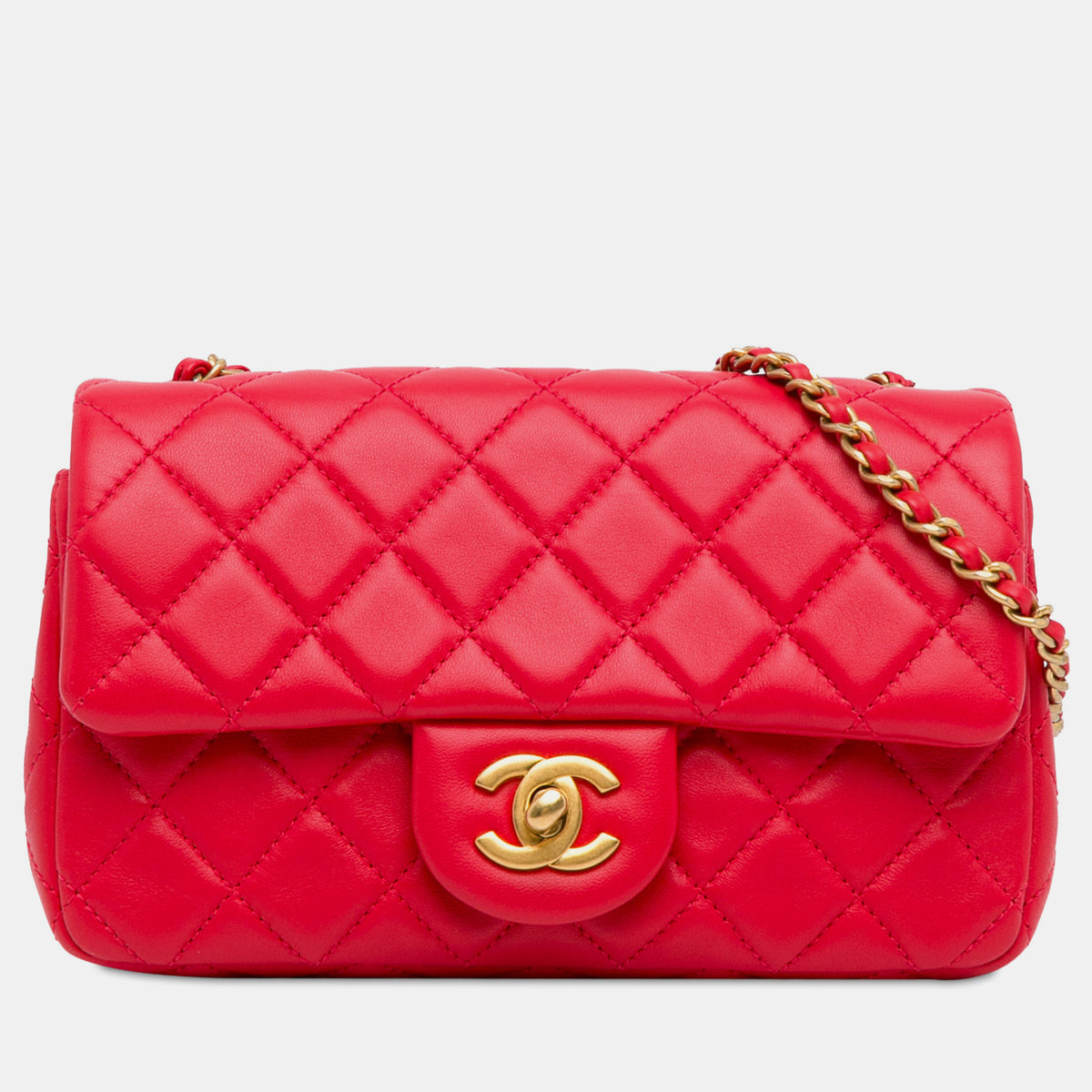 Chanel Mini Rectangular Lambskin Pearl Crush Flap