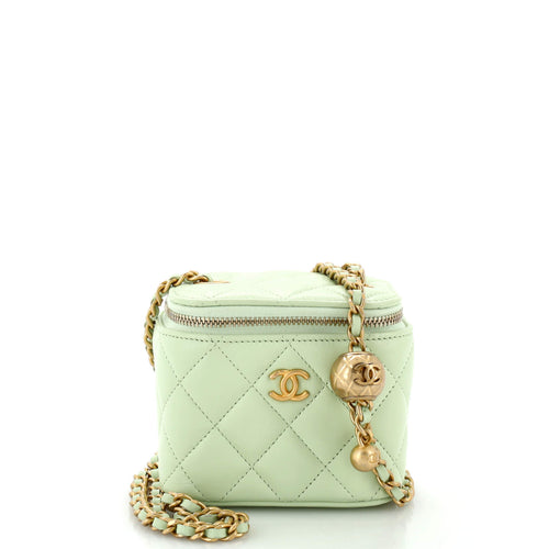 CHANEL Pearl Crush Vanity Case with Chain Quilted Lambskin Mini