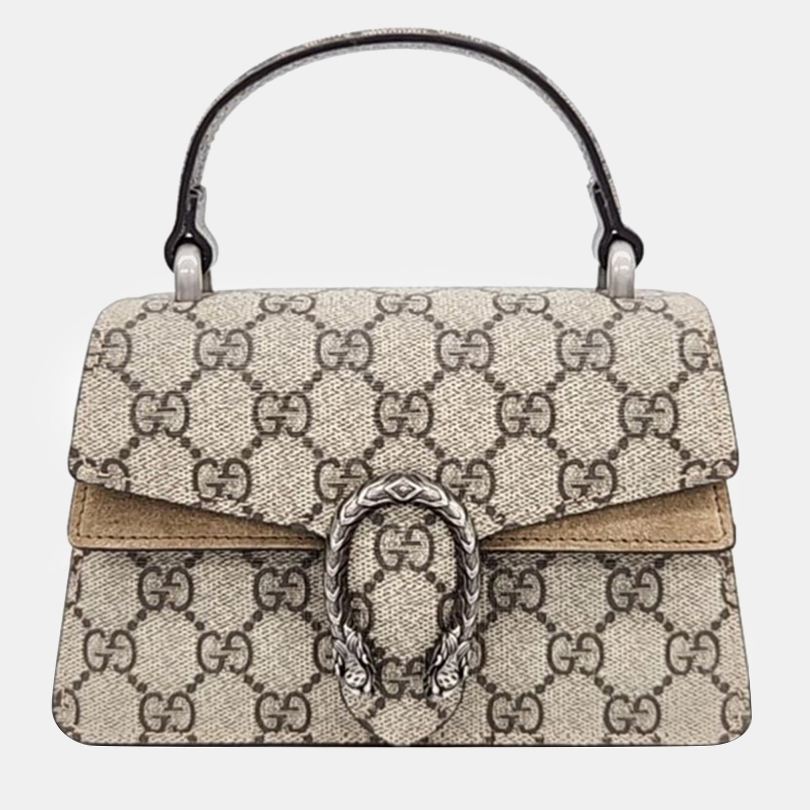 Gucci Beige GG Supreme canvas Dionysus Mini Top Handle Bag (752029)