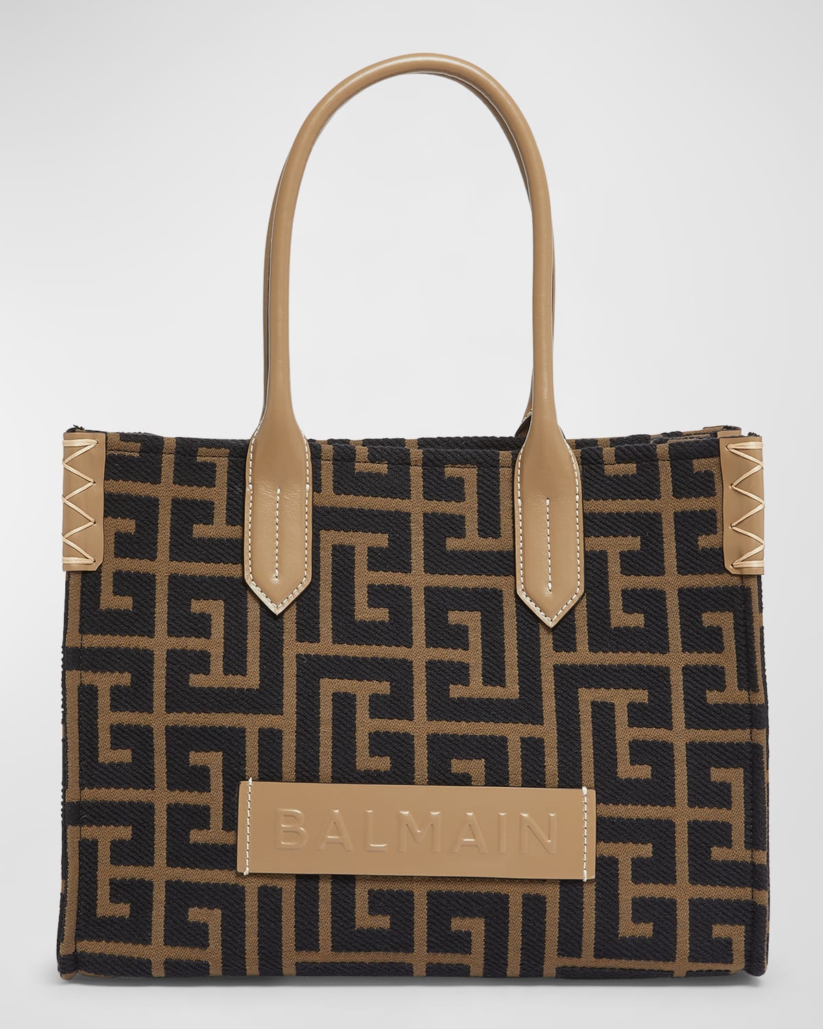 Balmain B Army Medium Shopper Tote Bag in Monogram Jacquard