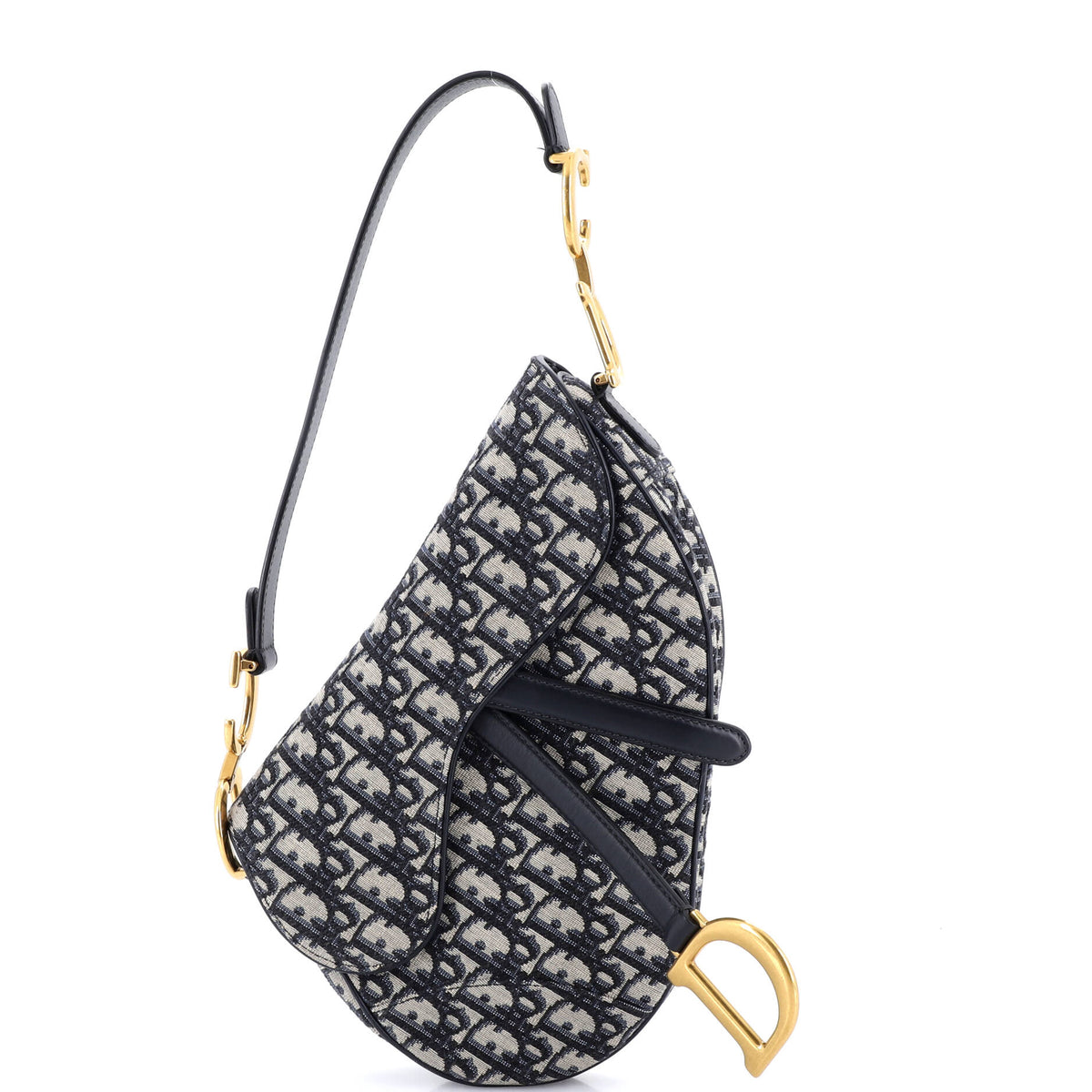 Christian Dior Saddle Handbag Oblique Canvas Medium