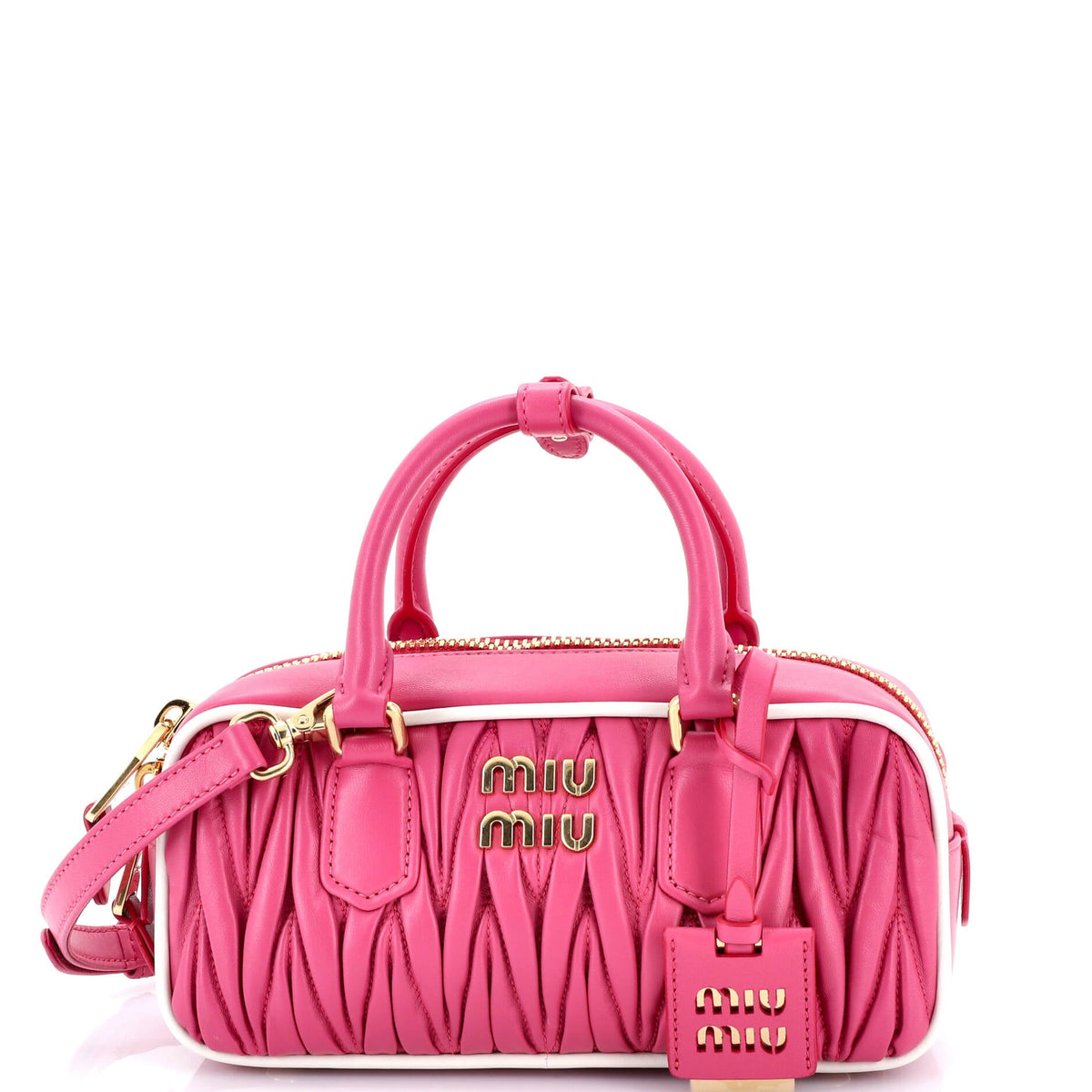 Miu Miu Arcadie Top Handle Bag Matelasse Leather Regular