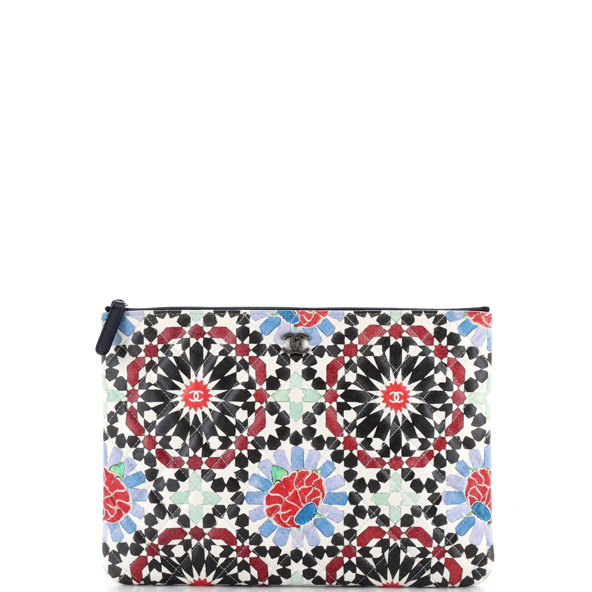 Chanel CHANEL Dubai O Case Clutch Quilted Printed Lambskin Medium