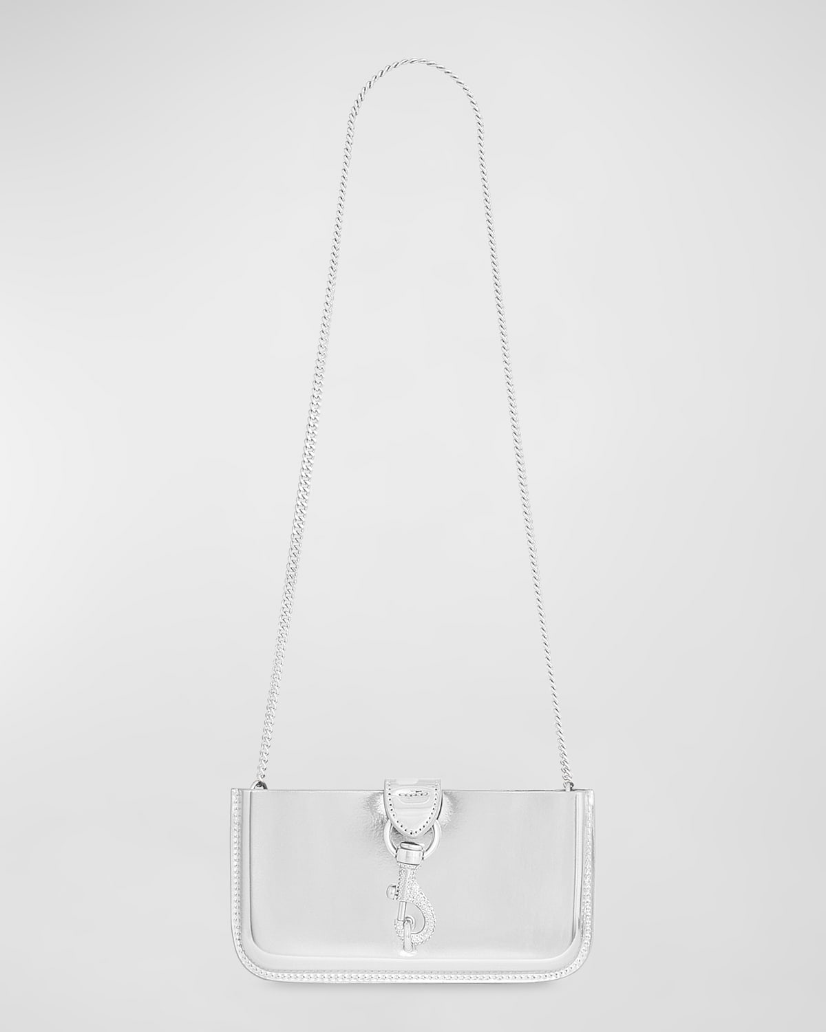 Rebecca Minkoff Phone Metallic Faux-Leather Chain Crossbody Bag