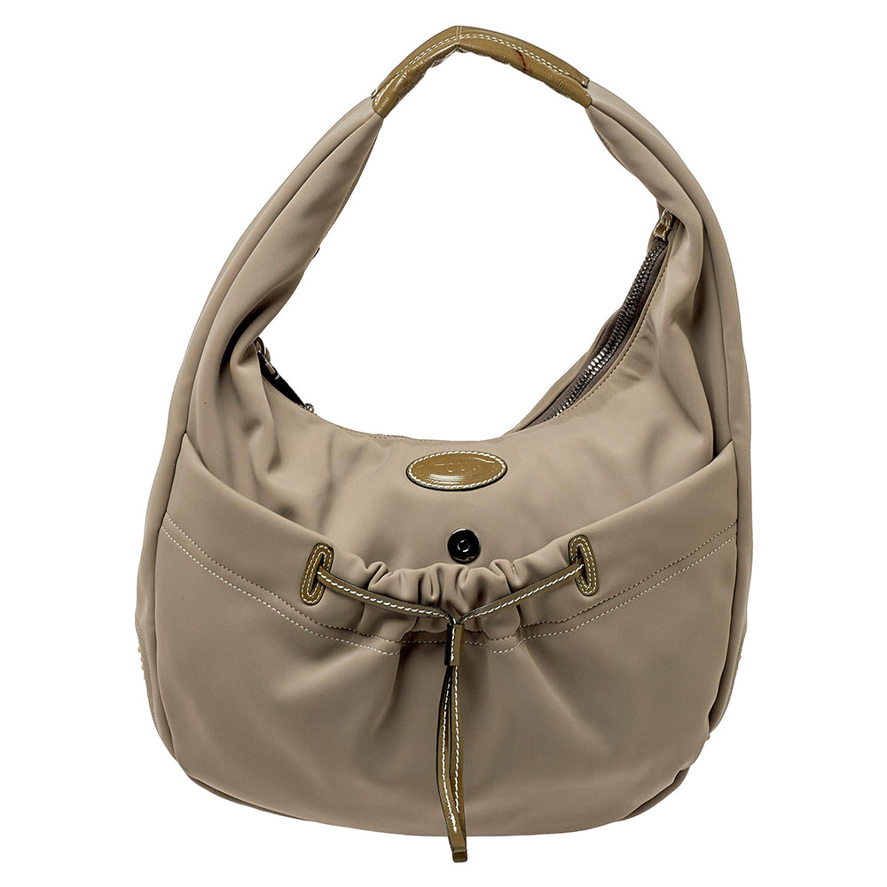 Tod's Grey Neoprene Fabric Hobo