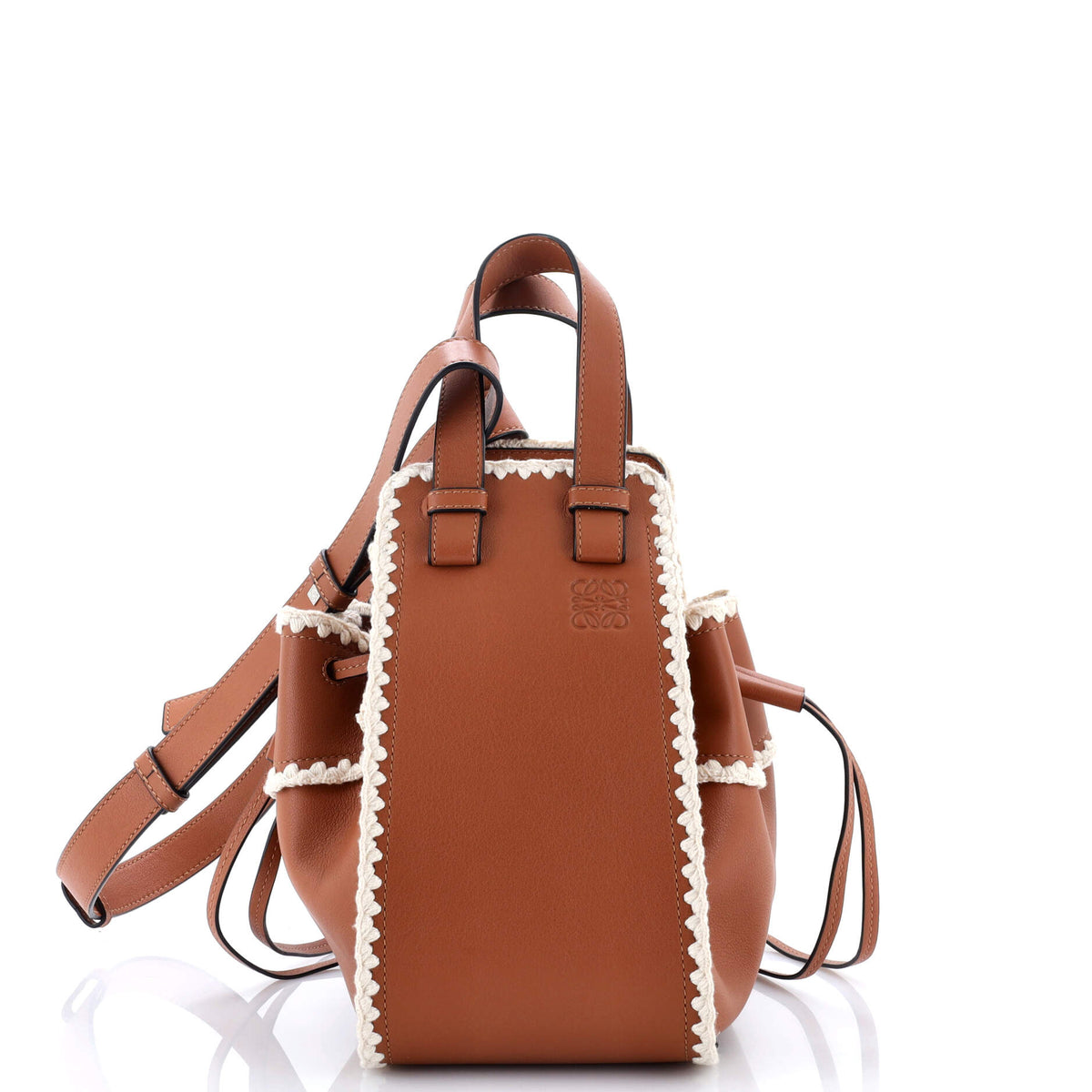 Loewe LOEWE Hammock Bag Leather with Crochet Detail Small