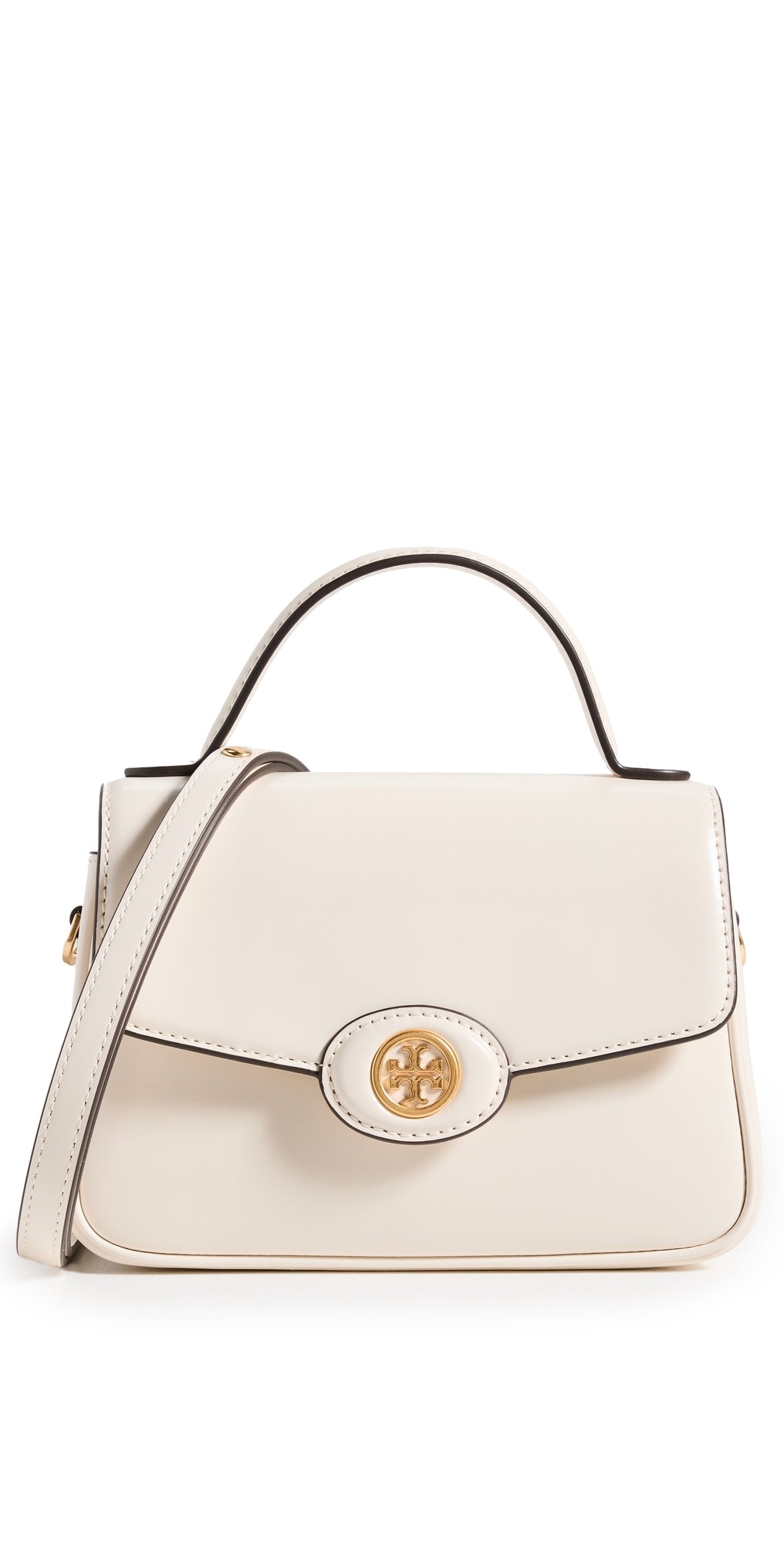 Tory Burch Robinson Spazzolato Small Top Handle Bag Light Cream One Size