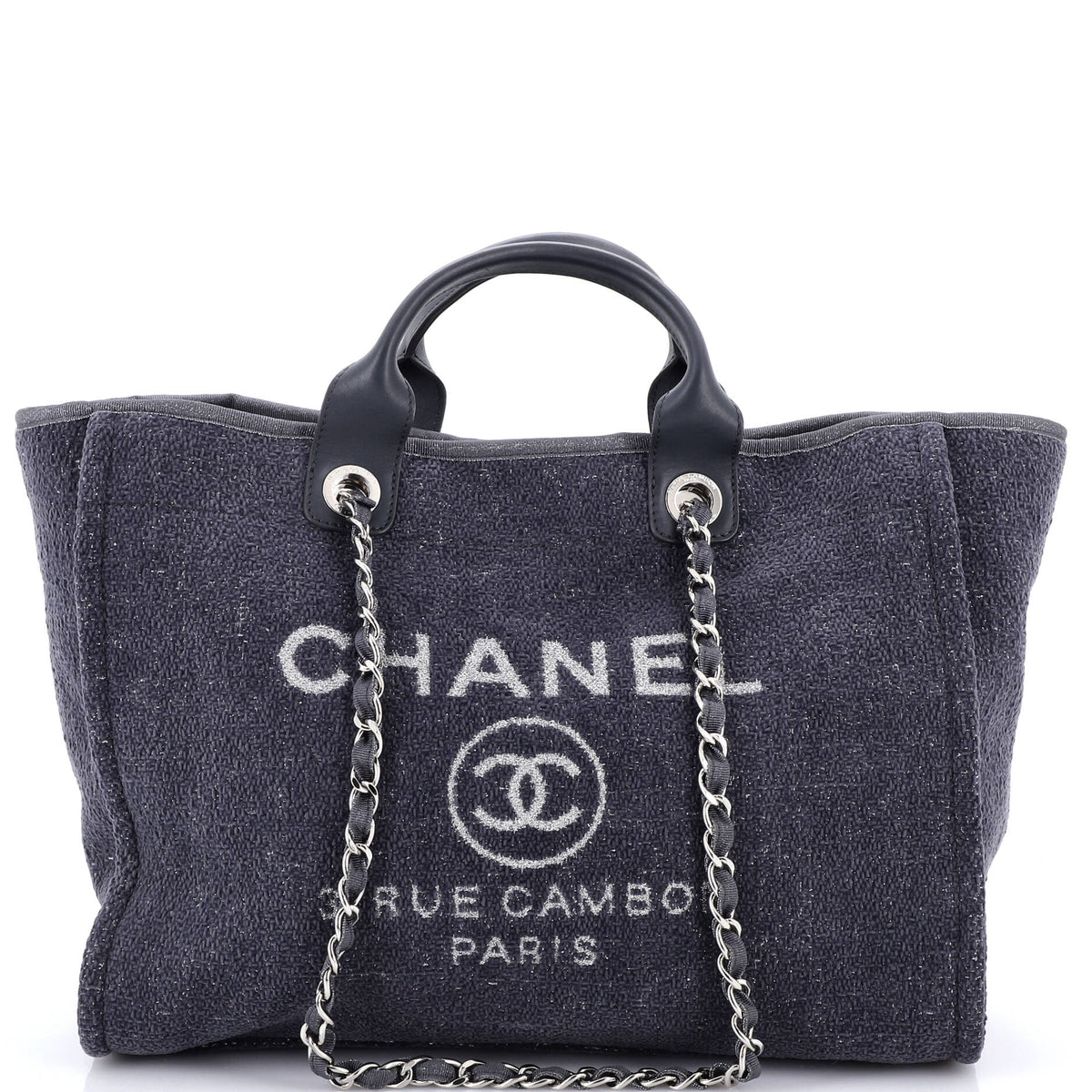 Chanel CHANEL Deauville Tote Lurex Canvas Medium