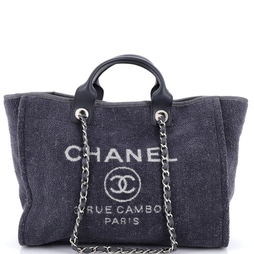 CHANEL Deauville Tote Lurex Canvas Medium