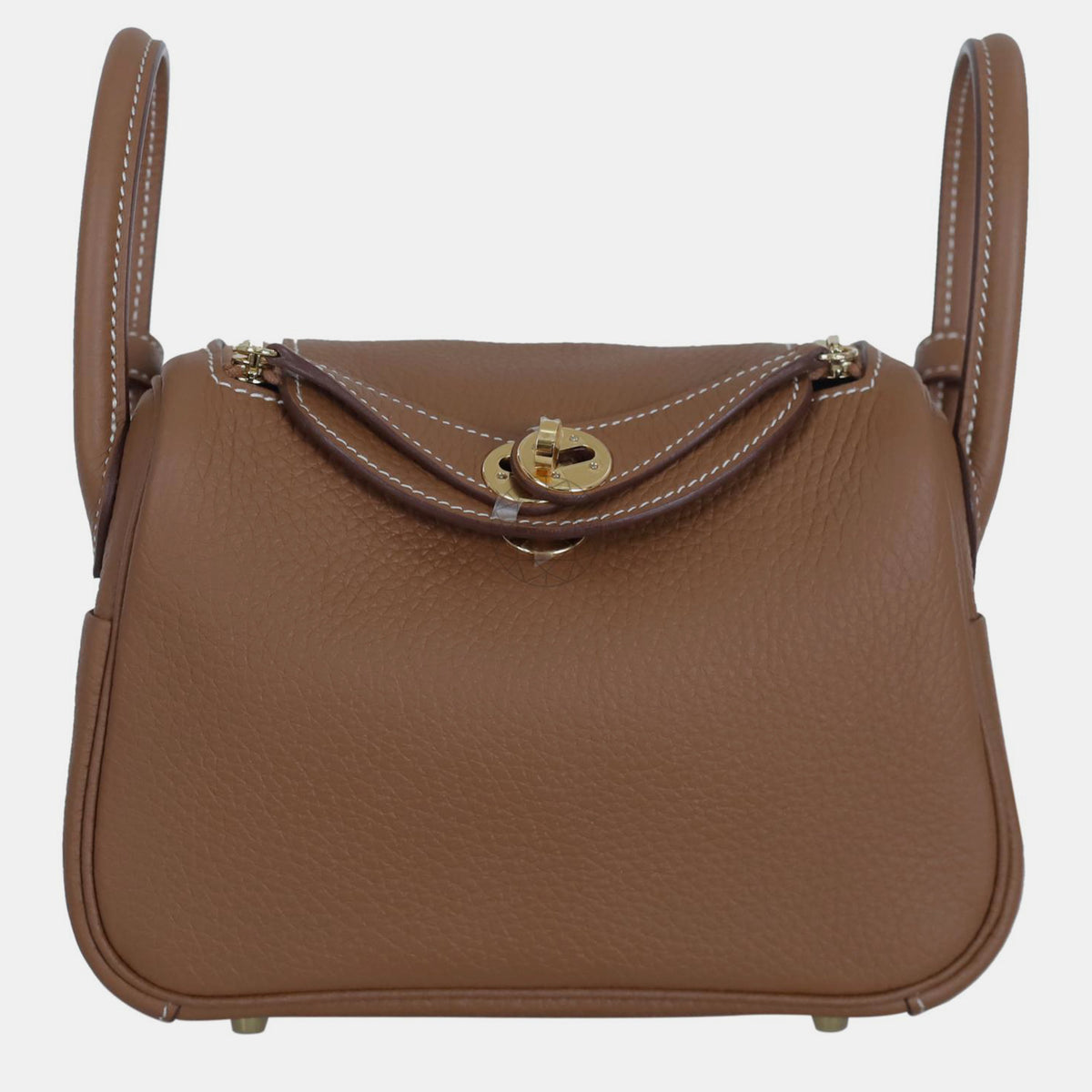 Hermès Gold Clemence Leather Mini Lindy Bag