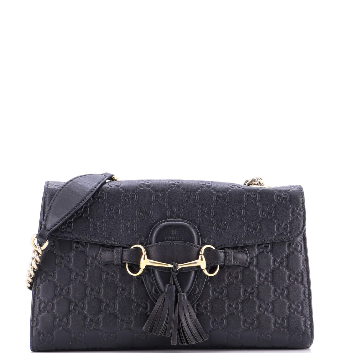Gucci GUCCI Emily Chain Flap Bag Guccissima Leather Medium