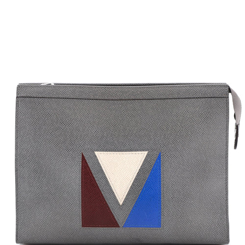 Pochette Voyage Panelled Taiga Leather MM