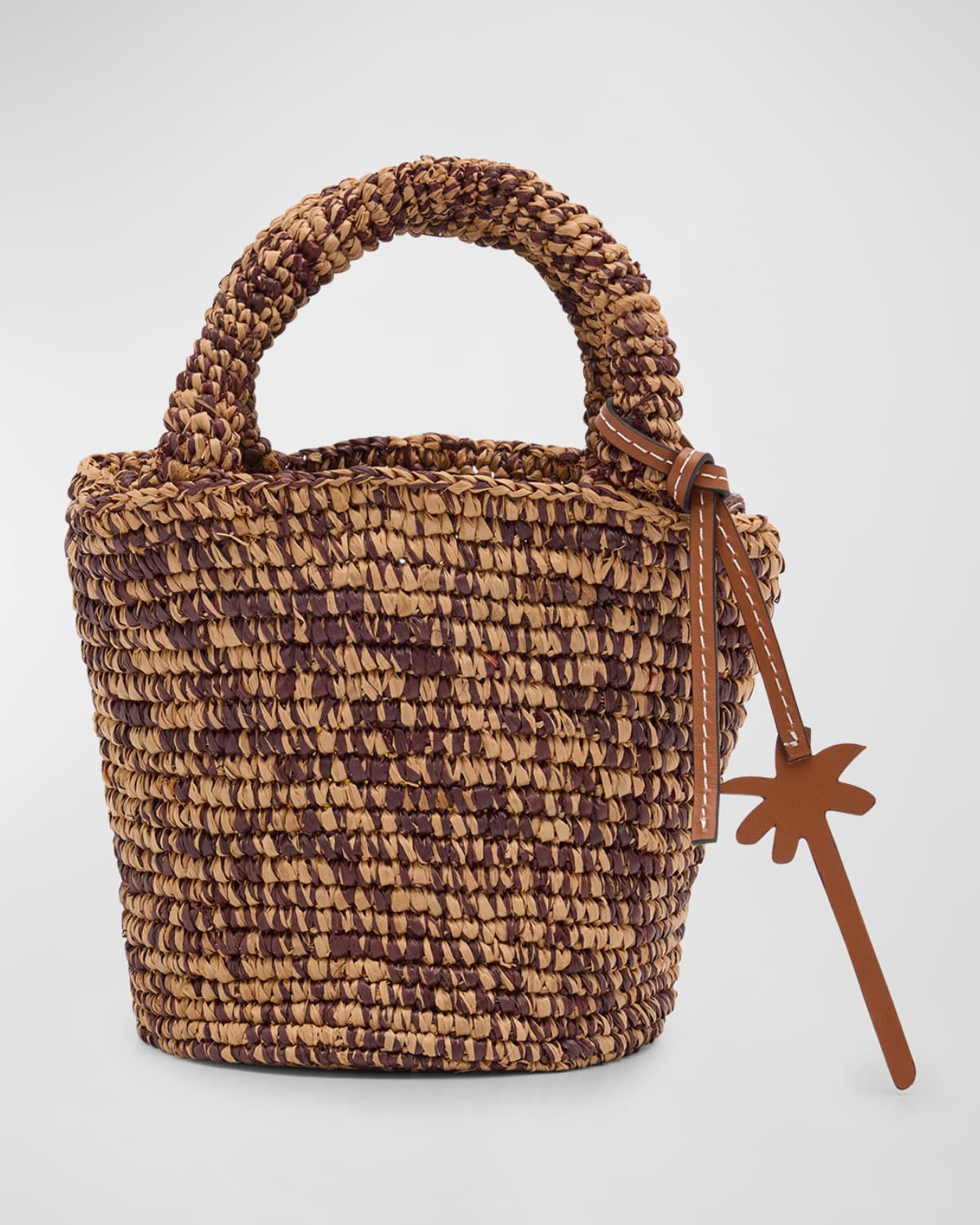 Manebi Mini Summer Raffia Top-Handle Bag