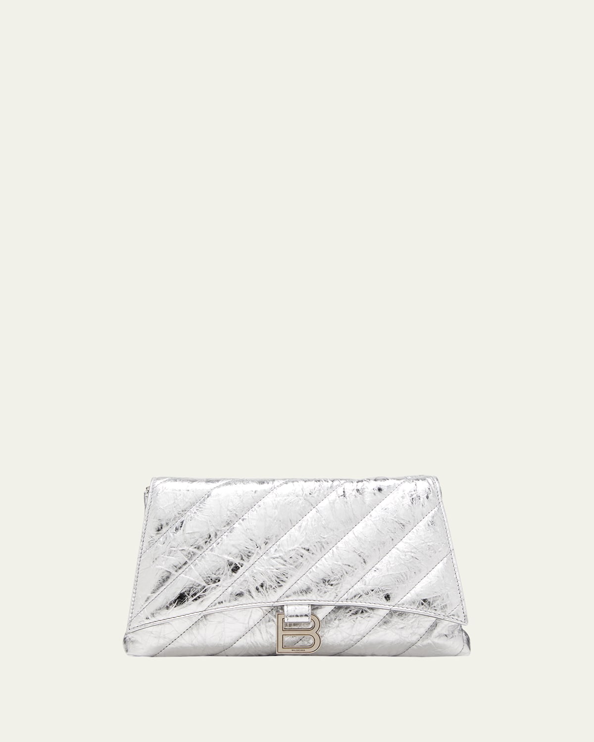 Balenciaga Gesteppte Pochette-Clutch „Crush“ in Metallic-Optik